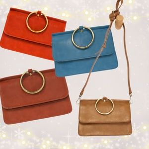 Joy Susan Vegan Leather Ring Clutch/Crossbody